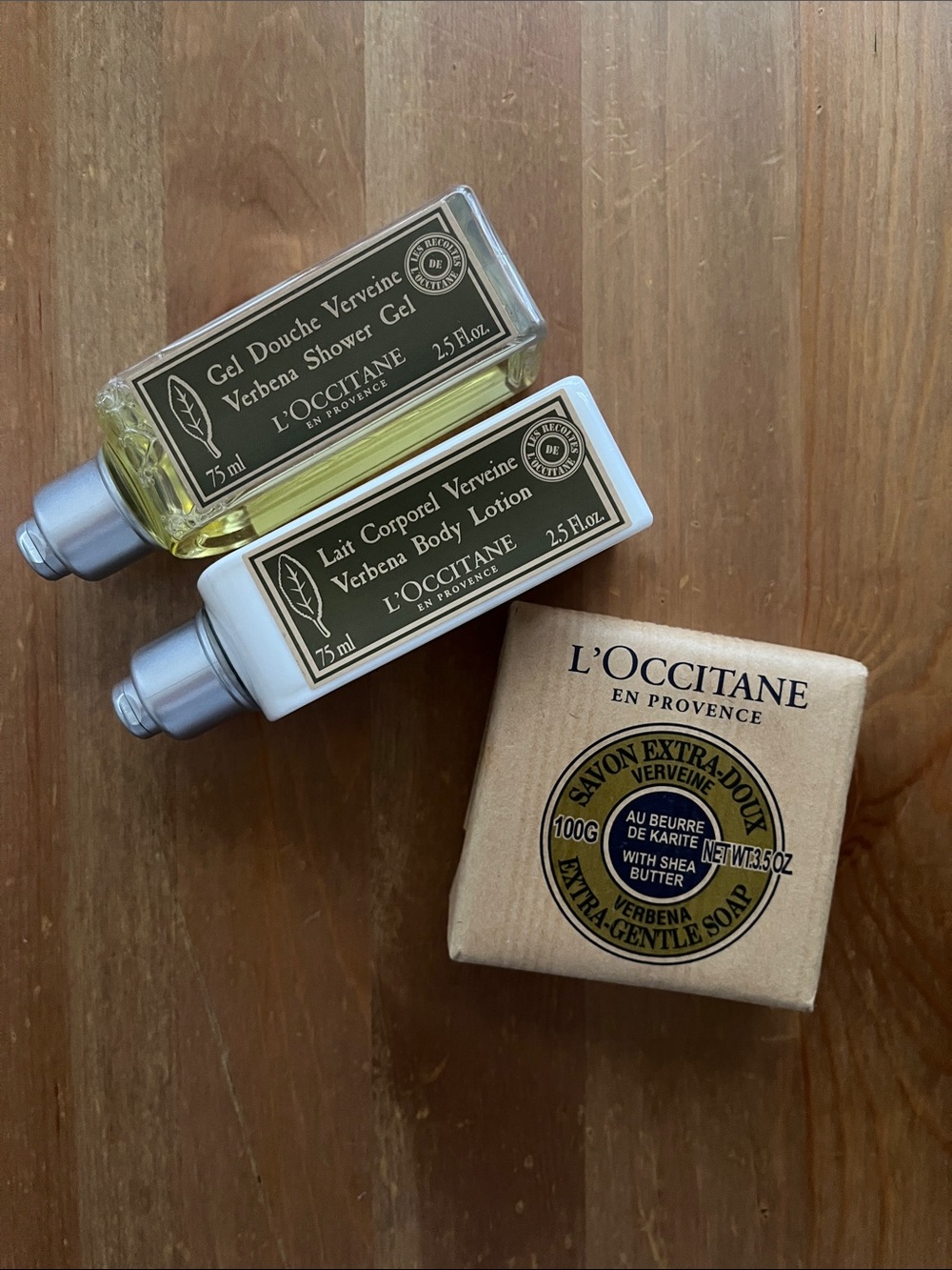 L'Occitane Verbena Shower Gel, Body Lotion and Bar Soap Set